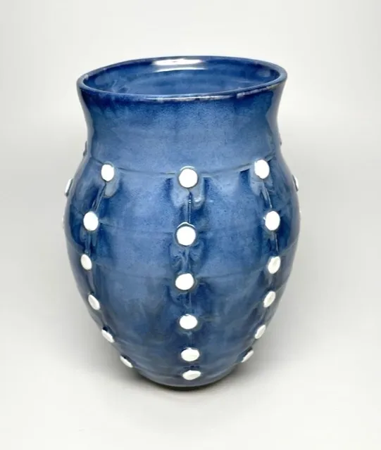 Karen Dale Pottery Vase With White Dots