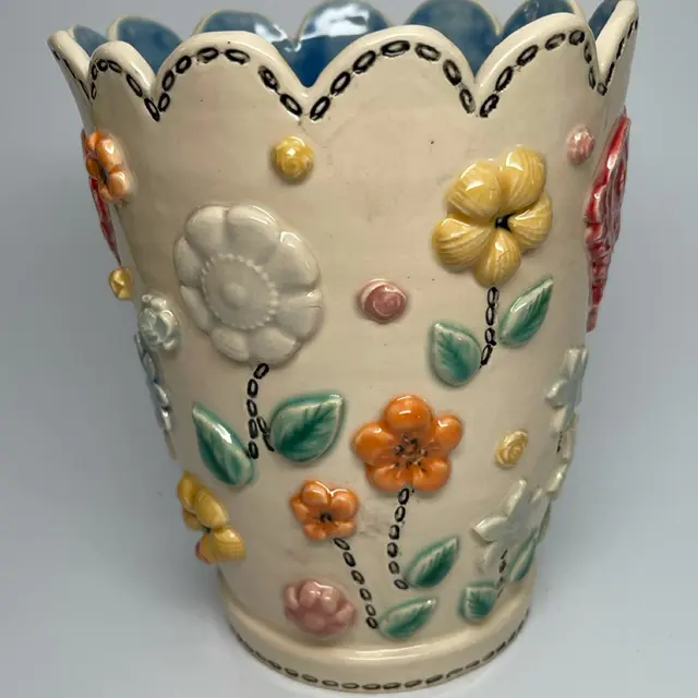 Karen Dale Pottery Floral Design Vase