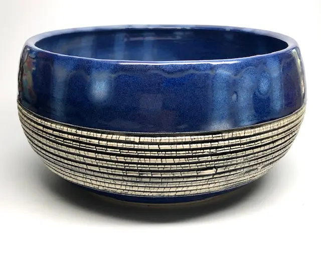 Karen Dale Pottery Design Blue Bowl