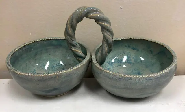 A Set Of Two Teal Color Bowl Image