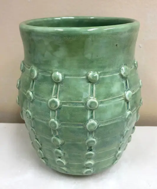 Karen Dale Pottery Green Color Pot