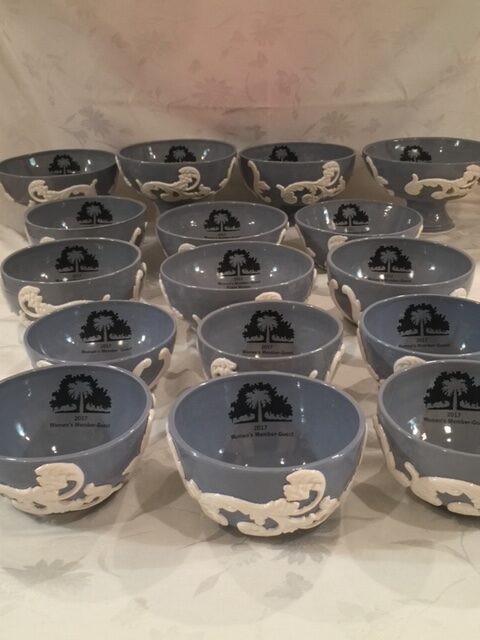 Image of multiple gray bowls by Karen Dale Pottery