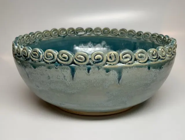Teal Color Bowl by Karen Dale Pottery