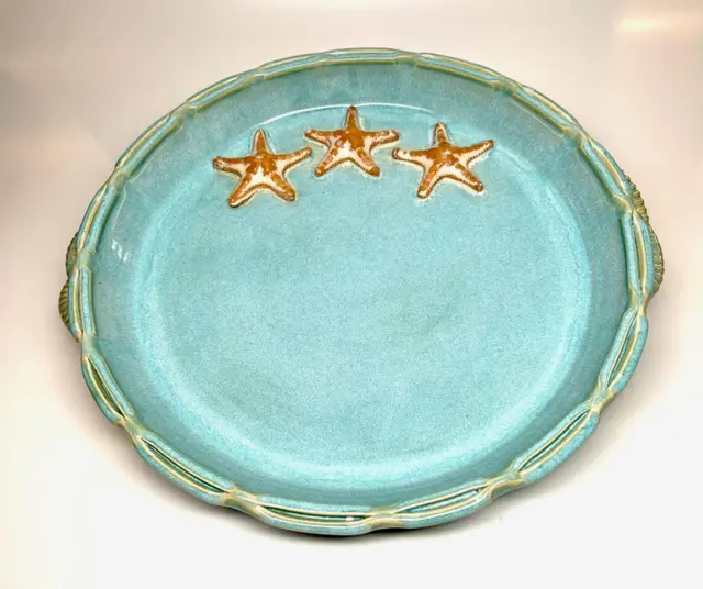 Beautiful Starfish Plate by Karen Dale Pottery